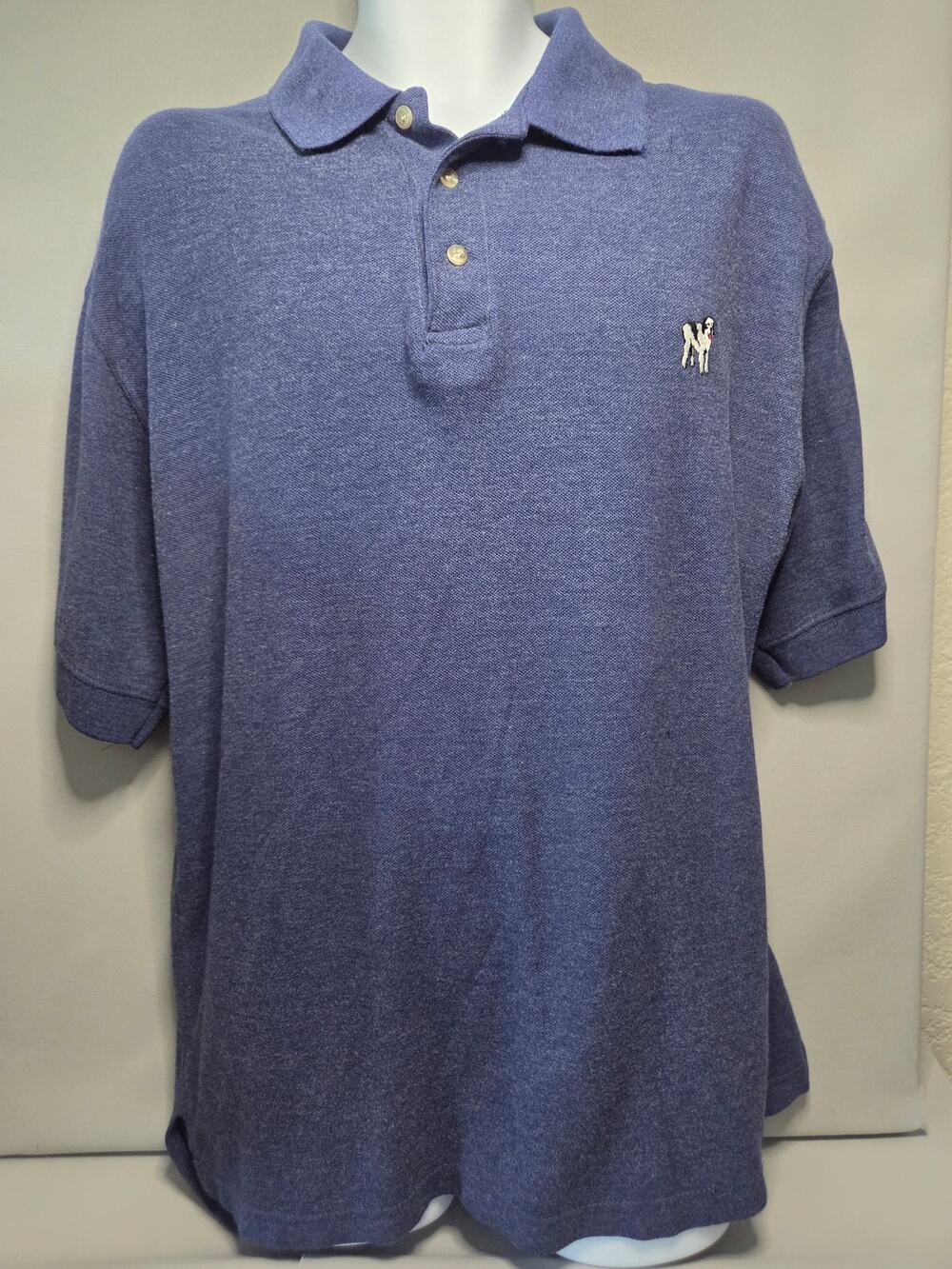 Big Dogs Polo Shirt Mens Large Blue Embroidered Dog Logo Short Sleeve 154